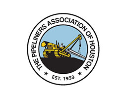 The circular crane logo for The Pipeliners Association of Houston.