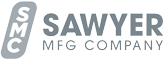 The grey logo for Sawyer Manufacturing.